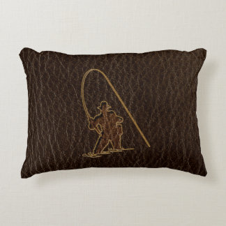 Leather-Look Fisherman Dark Decorative Cushion