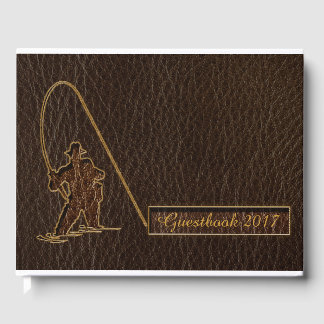 Leather-Look Fisherman Dark Guest Book