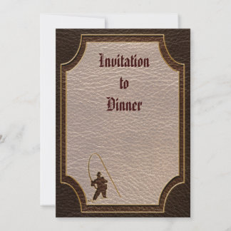 Leather-Look Fisherman Dark Invitation