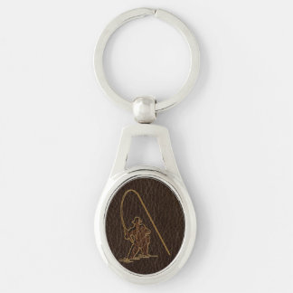 Leather-Look Fisherman Dark Key Ring