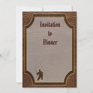 Leather-Look Fisherman Invitation