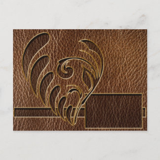 Leather-Look Flower Postcard