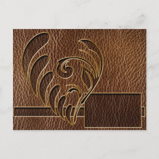 Leather-Look Flower Postcard (Front)