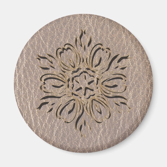 Leather-Look Flower Star Soft Magnet (Front)