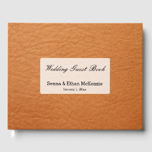 Leather look guest book