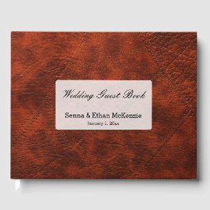 Leather look guest book