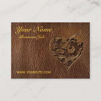 Leather-Look Heart Business Card