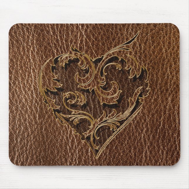 Leather-Look Heart Mouse Pad (Front)