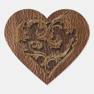 Leather-Look Heart Sticker