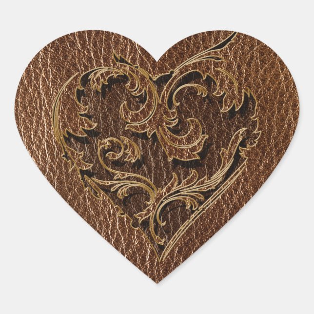Leather-Look Heart Sticker (Front)