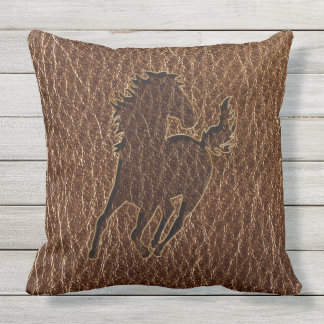 Leather-Look Horse Cushion