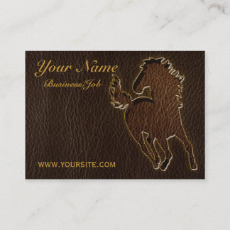 Leather-Look Horse Dark Business Card