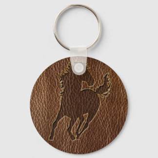 Leather-Look Horse Key Ring
