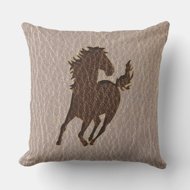 Leather-Look Horse Soft Cushion (Front)