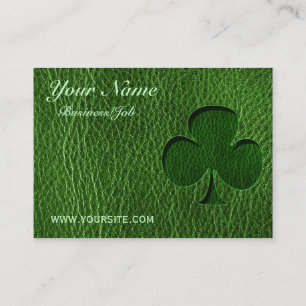 Leather-Look Irish Clover Business Card