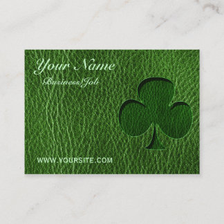 Leather-Look Irish Clover Business Card