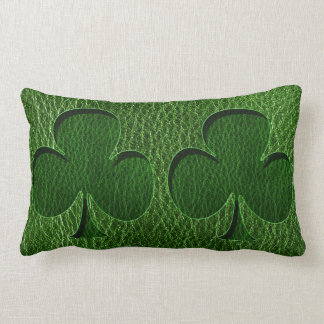 Leather-Look Irish Clover Lumbar Cushion