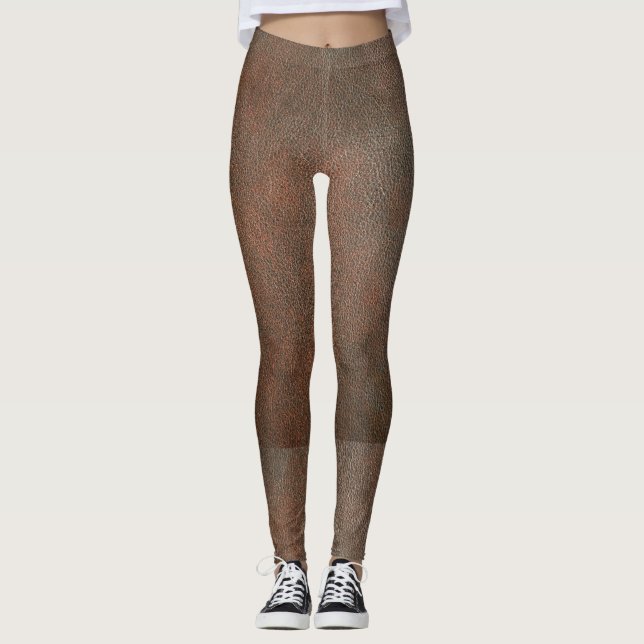 Leather-look leggings, brown. leggings (Front)