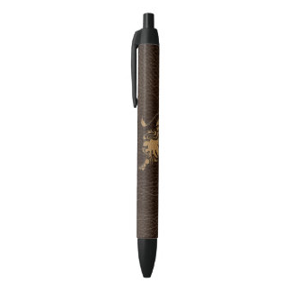 Leather-Look Leo Black Ink Pen