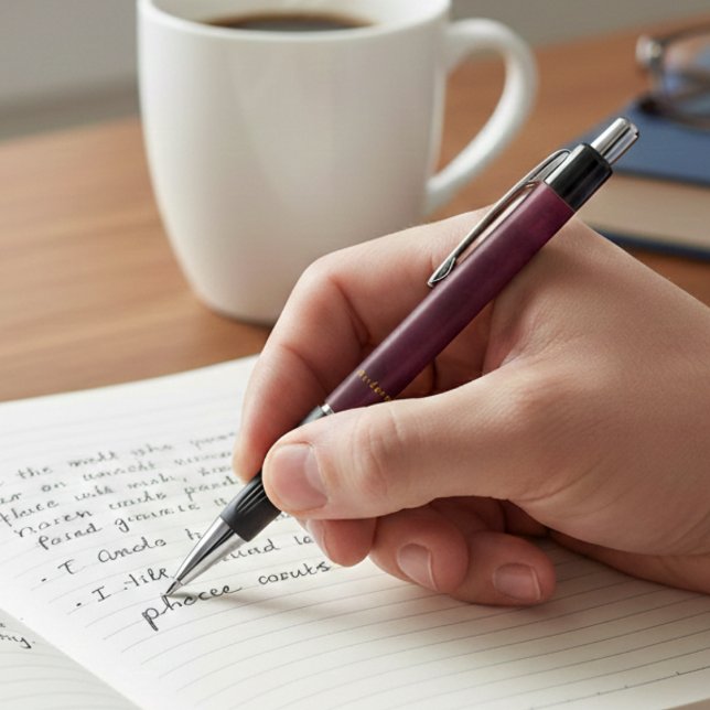 Leather Look Maroon Pen with Customizable Name (Creator Uploaded)