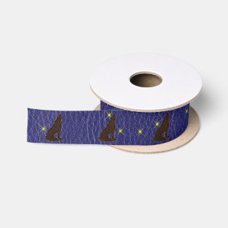 Leather-Look Native American Zodiac Wolf Satin Ribbon