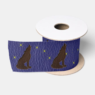 Leather-Look Native American Zodiac Wolf Satin Ribbon