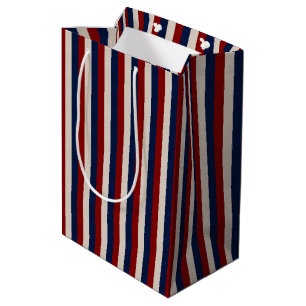 LEATHER LOOK PATRIOTIC STRIPES-GIFT BAG M