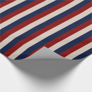 LEATHER LOOK PATRIOTIC STRIPES-GIFT WRAPPING PAPER