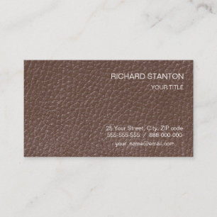 Leather look pattern business card