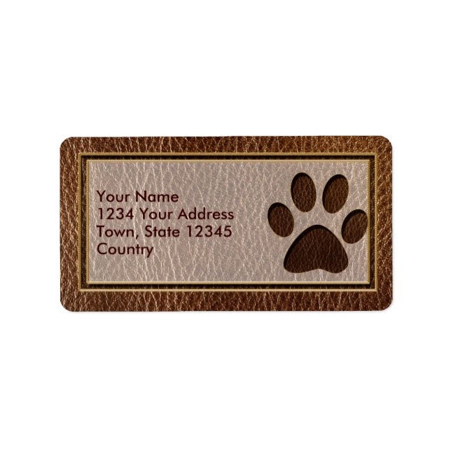Leather-Look Paw Label (Front)