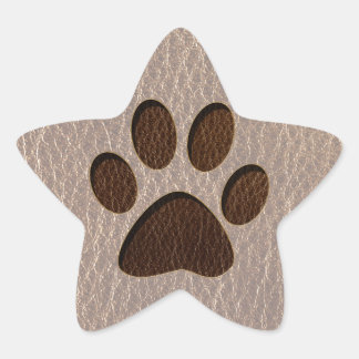 Leather-Look Paw Soft Star Sticker