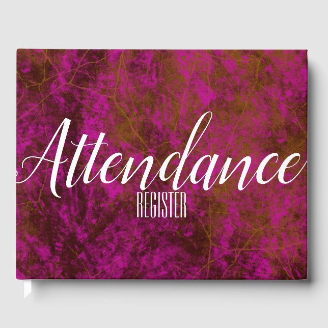Leather look pink faux | Attendance Register Guest Book (Front)