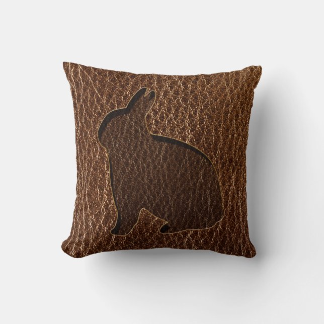 Leather-Look Rabbit Cushion (Front)