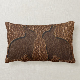 Leather-Look Rabbit Lumbar Cushion