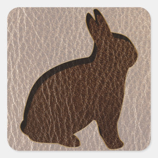 Leather-Look Rabbit Soft Square Sticker