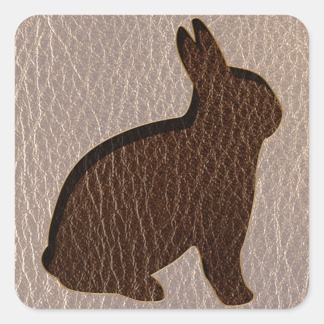 Leather-Look Rabbit Soft Square Sticker (Front)
