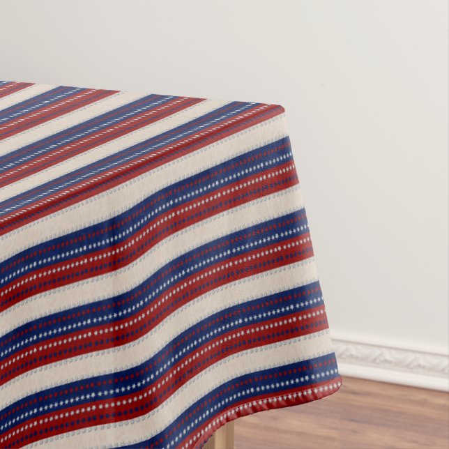 Leather Look Stars-Stripes-52x70 TABLECLOTH (In Situ)