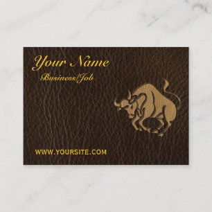 Leather-Look Taurus Business Card