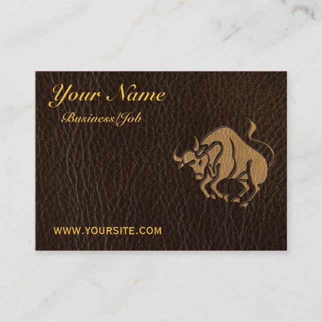 Leather-Look Taurus Business Card (Front)