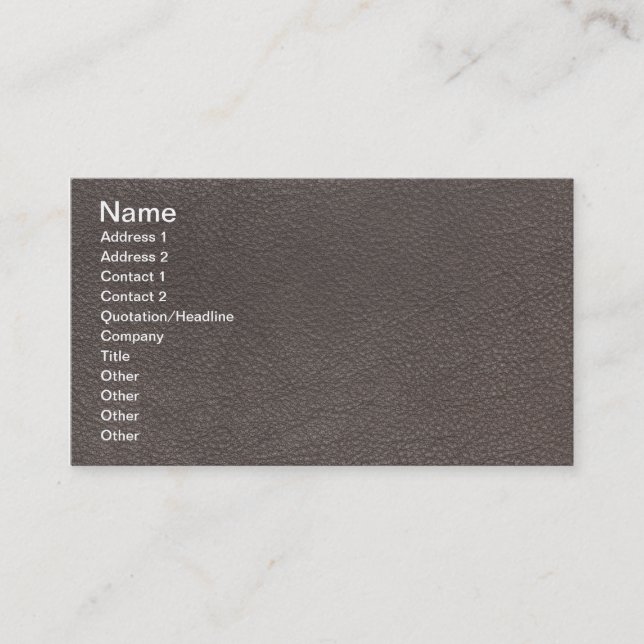 Leather-look texture business card (Front)