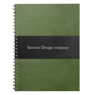 Leather look texture business Green Notebook