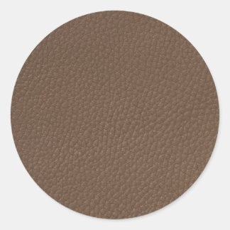 Leather-look texture classic round sticker