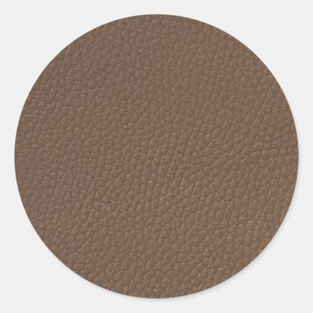 Leather-look texture classic round sticker (Front)