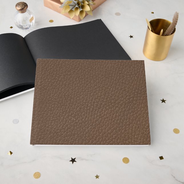 Leather-look texture guest book (Front Open)