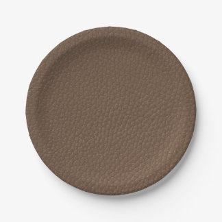 Leather-look texture paper plate