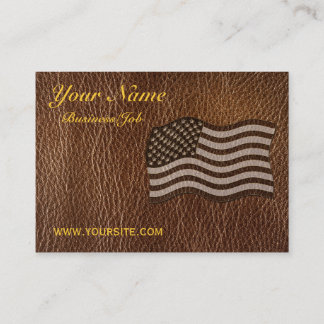 Leather-Look USA Flag Business Card