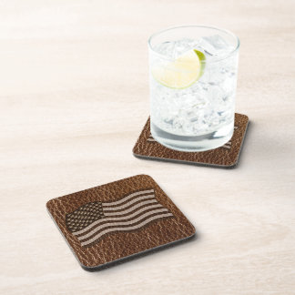 Leather-Look USA Flag Coaster