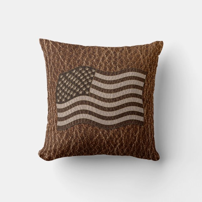 Leather-Look USA Flag Cushion (Front)