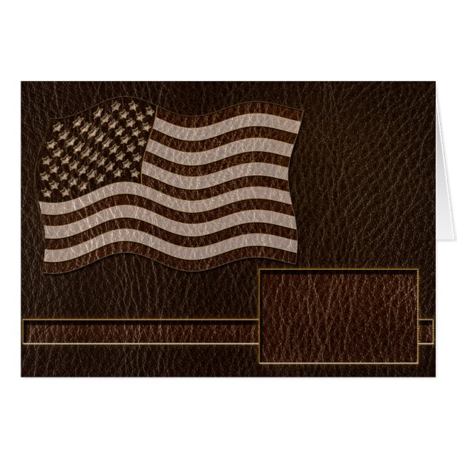 Leather-Look USA Flag Dark (Front Horizontal)