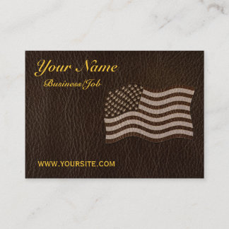 Leather-Look USA Flag Dark Business Card
